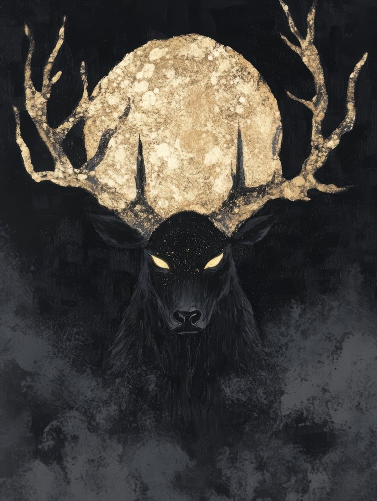 Deer With Moon