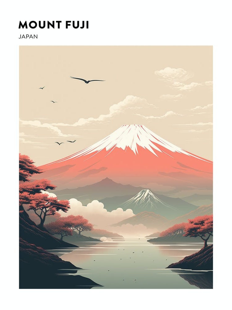 Mount Fuji Japan 3 Hiking Trail Landscape Poster