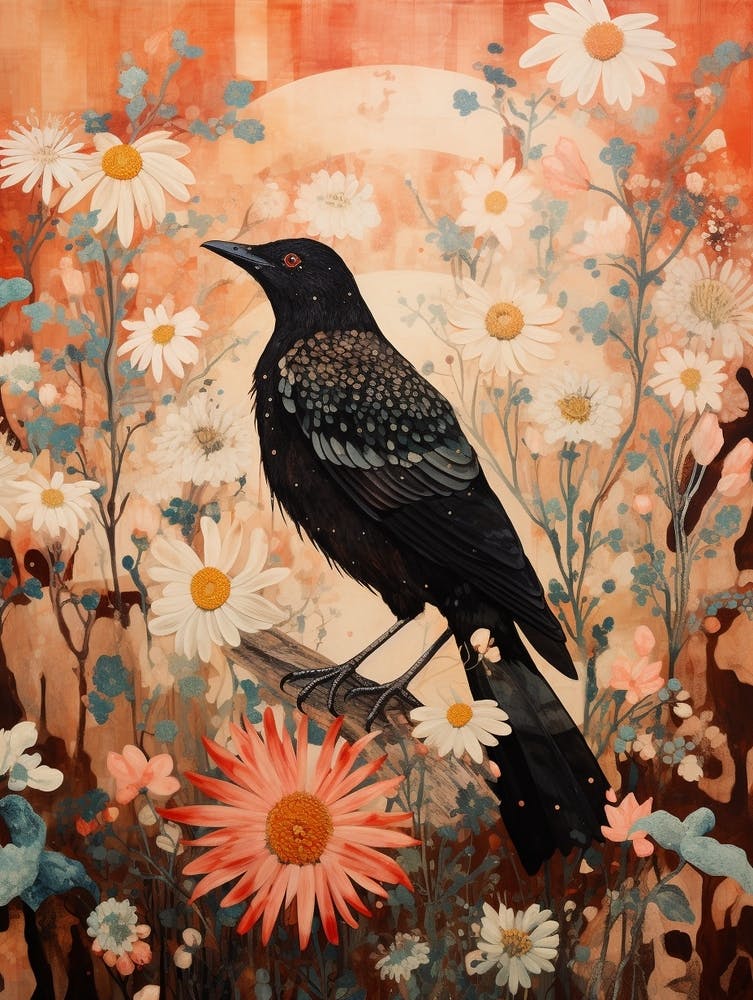 Magpie 2 Detailed Bird Painting