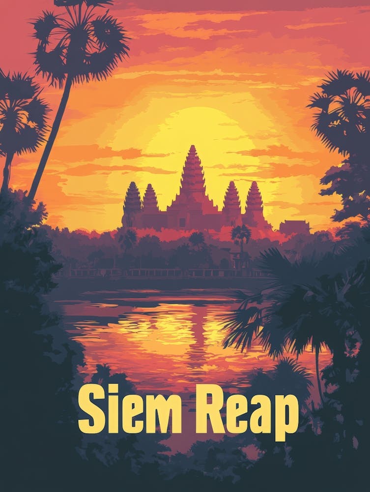 Aihrgdesign A Vintage Travel Poster Of Siem Reap Featuring Th E4c9460c 89b3 4adb 86c7 792458fa1066 1