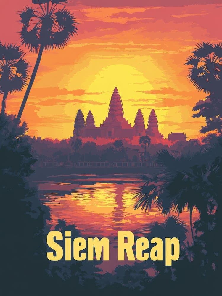 Aihrgdesign A Vintage Travel Poster Of Siem Reap Featuring Th E4c9460c 89b3 4adb 86c7 792458fa1066 1