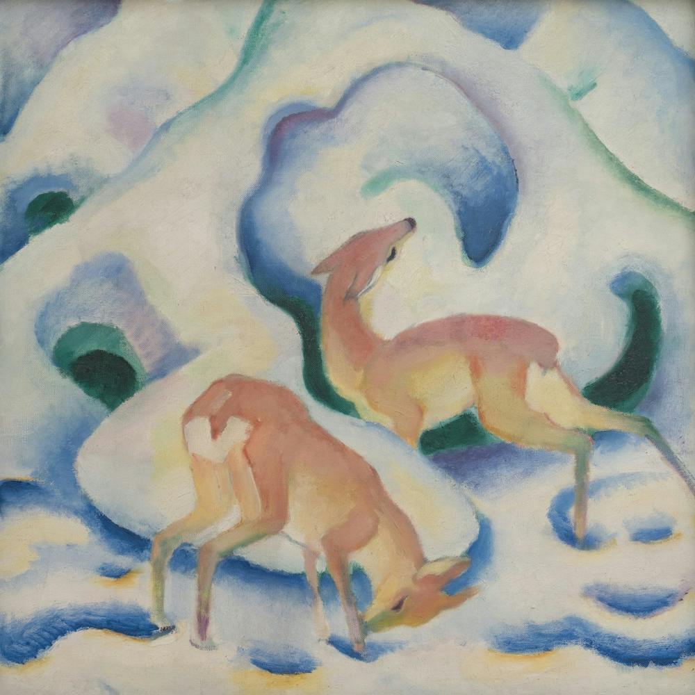 Deer In The Snow Ii, Franz Marc