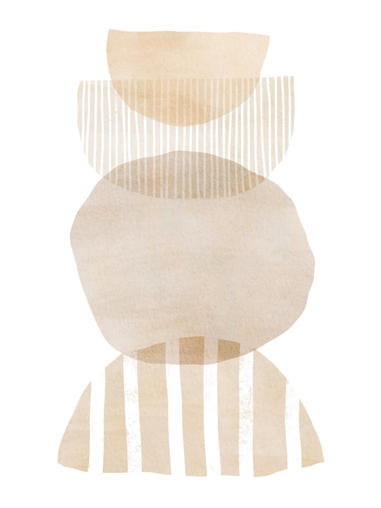 Beige Semi Circle Abstract