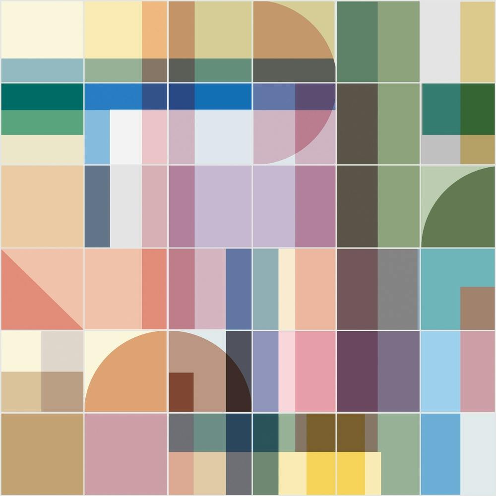 Geometric Colorful Tiles Square