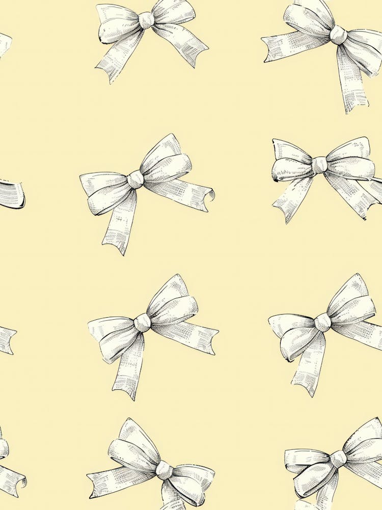 Yellow Coquette Bows 3 Pattern