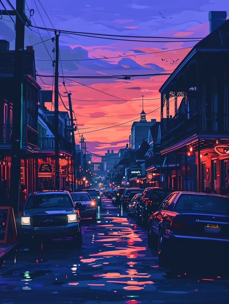 Frenchmen Street Retro Gemälde 3
