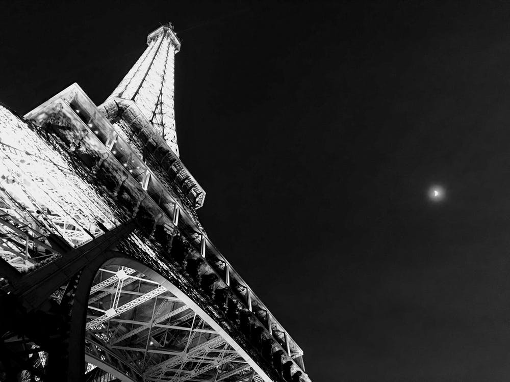 Eiffel Tower and The Moon At Night (Paris Series)