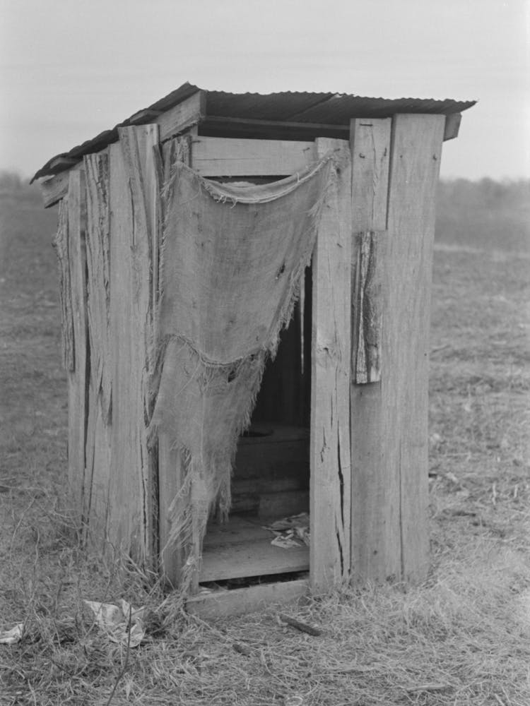 Privy Of Sharecropper S Farmstead Near Pace, Mississippi, Background Photo For Sunflower Plantation By Russell Lee