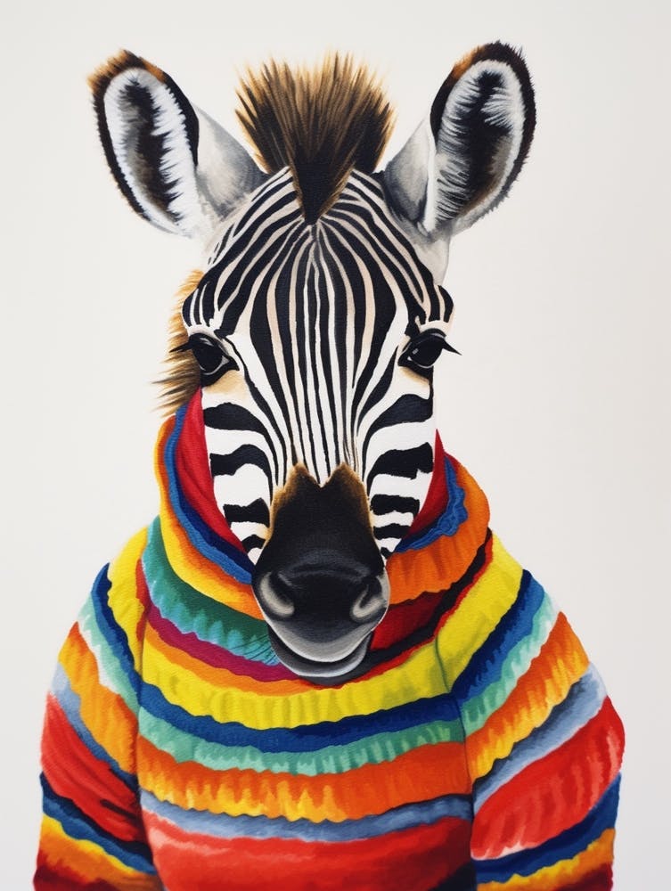 Baby Animal Wearing Sweater Zebra 4