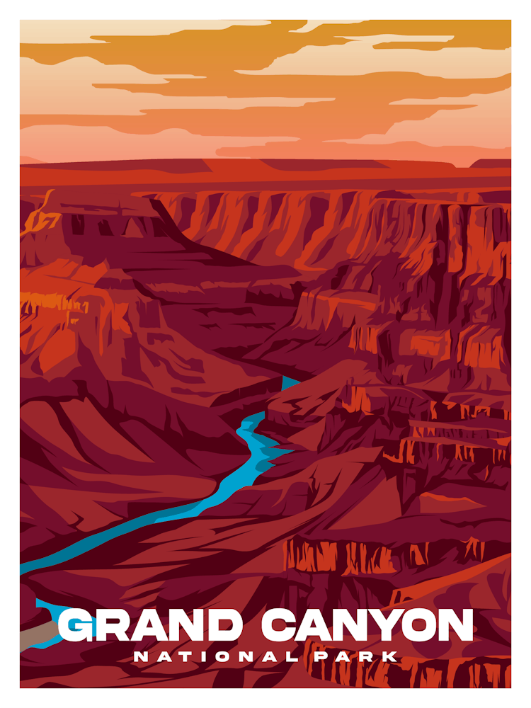 Grand Canyon National Park Vintage Travel Poster