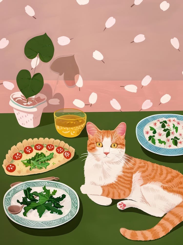 Cat And Salad 2