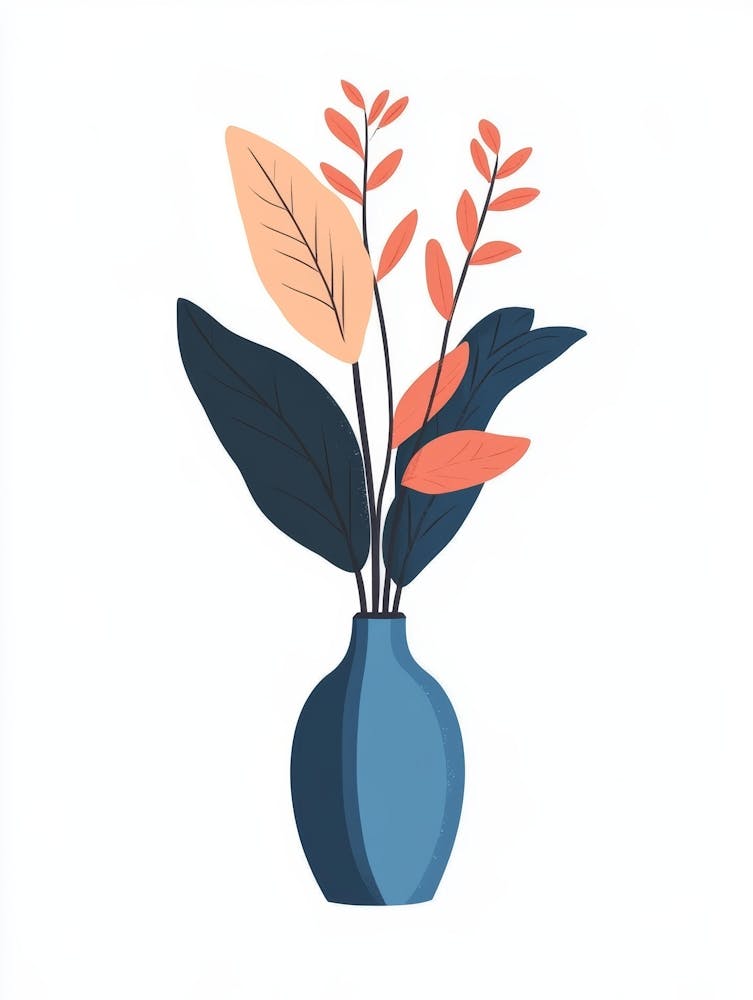 Floral Arrangement In A Blue Vase