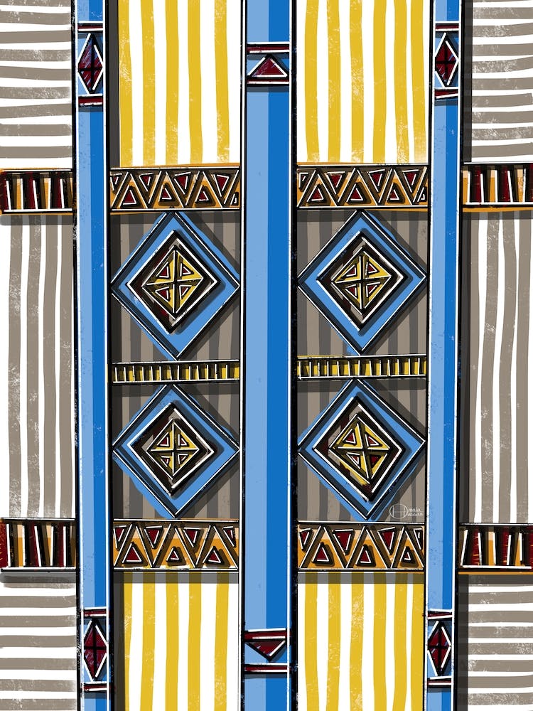 Abstract Geometrical Shapes Pattern Inspired By The Egyptian Nubian Culture