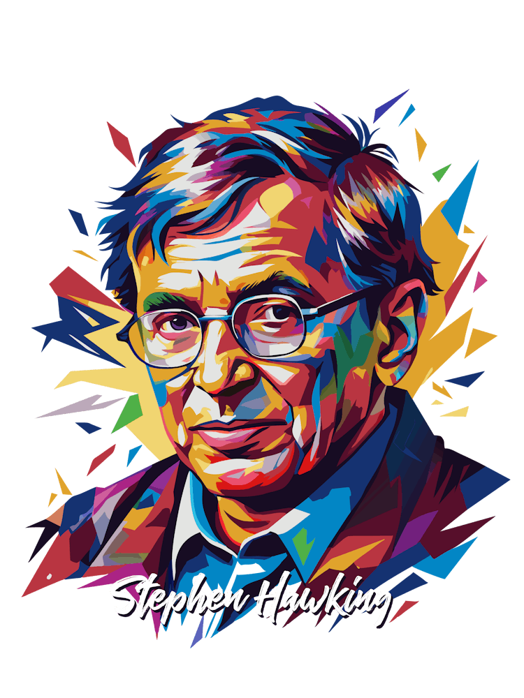 Stephen Hawking 03 Portrait WPAP Pop Art