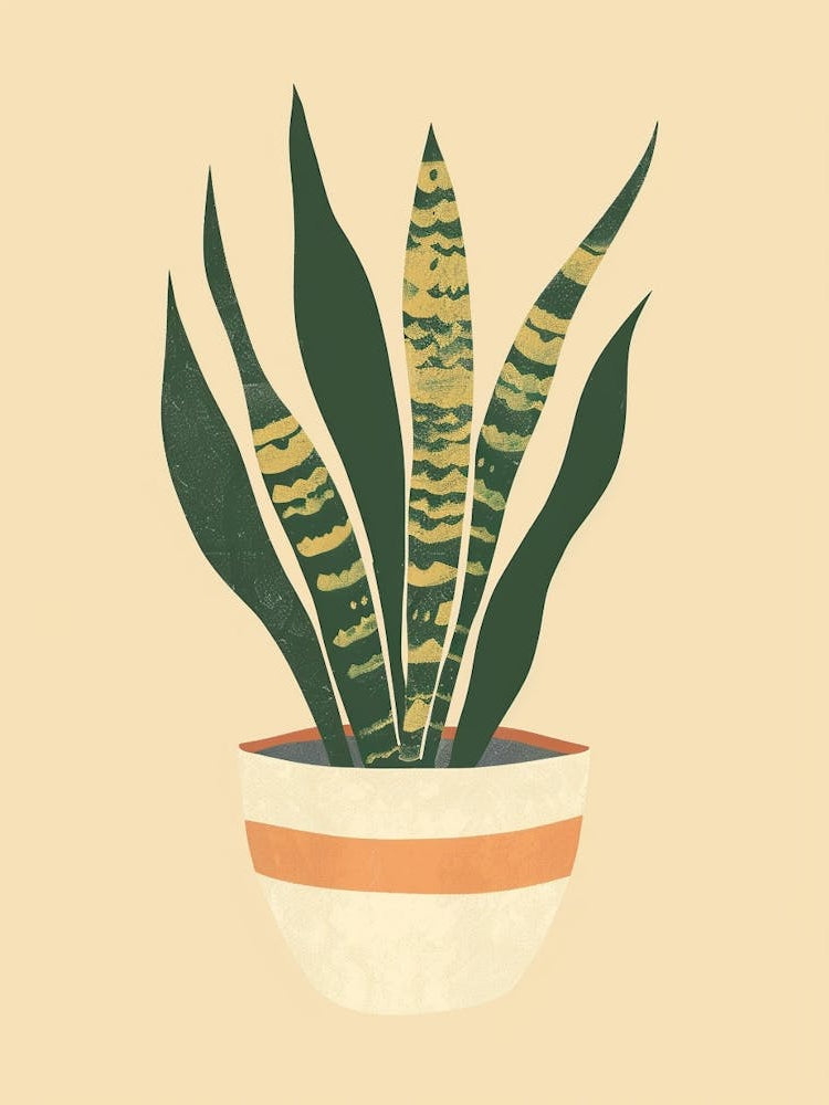 Snake Plant Minimalist Illustration 6