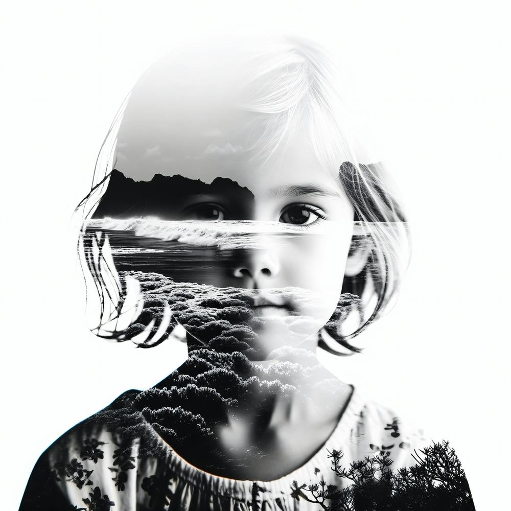 Child's Face Charm: Dual Imagery