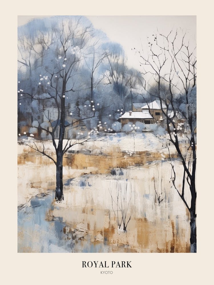 Winter City Park Poster Royal Park Kyoto 3