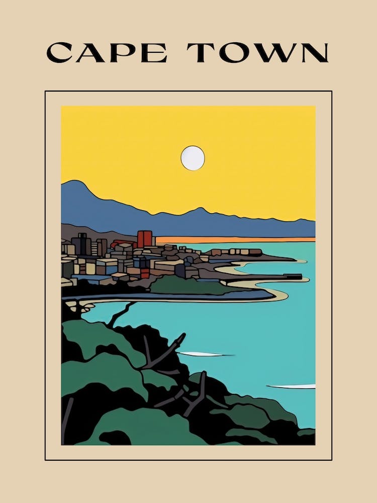 Minimal Design Style Of Cape Town, South Africa 4 Poster