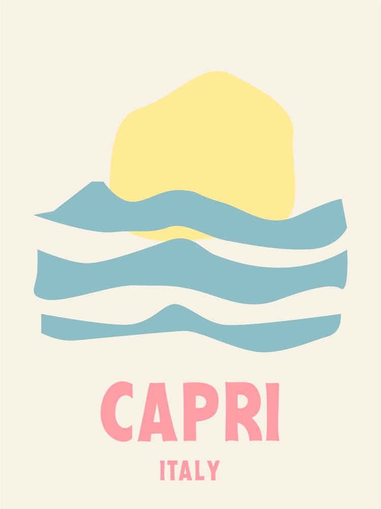 Capri, Italy, Graphic Style Poster 4