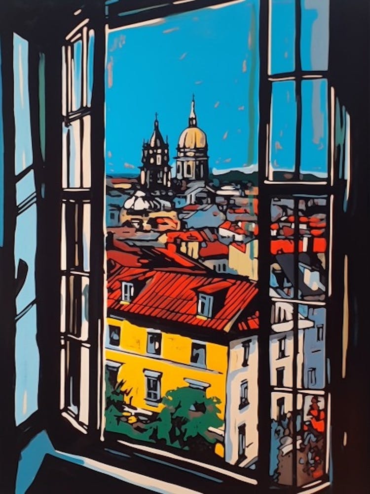A Window View Of Vienna In The Style Of Pop Art 4