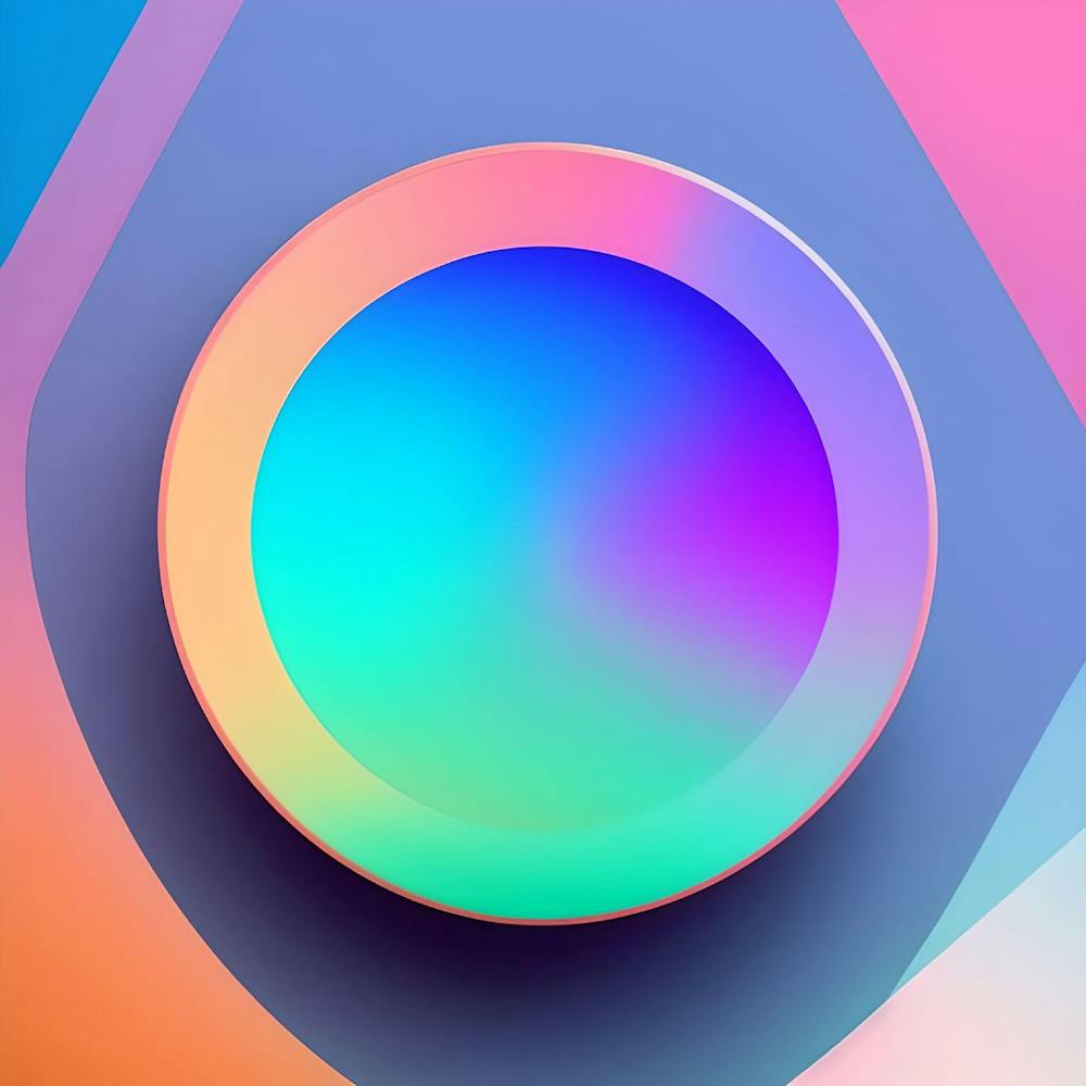 Circle Colorful Rainbow Spectrum Button Gradient