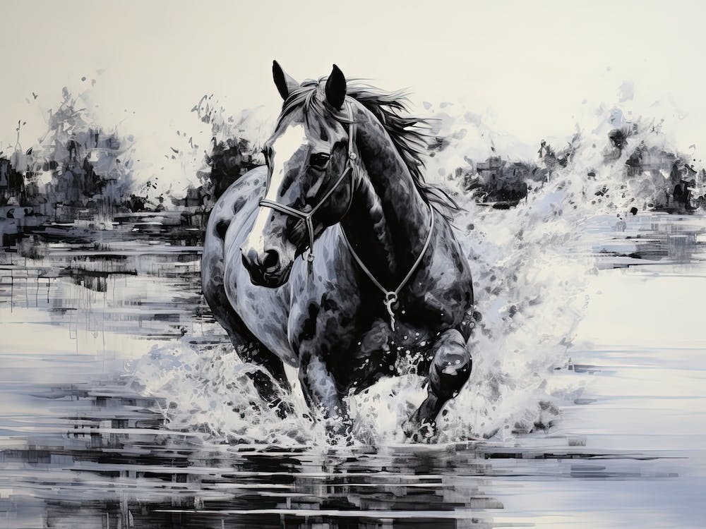 A Horse Oil Painting In Grace Bay Beach Turks And Caicos Islands, Landscape 4