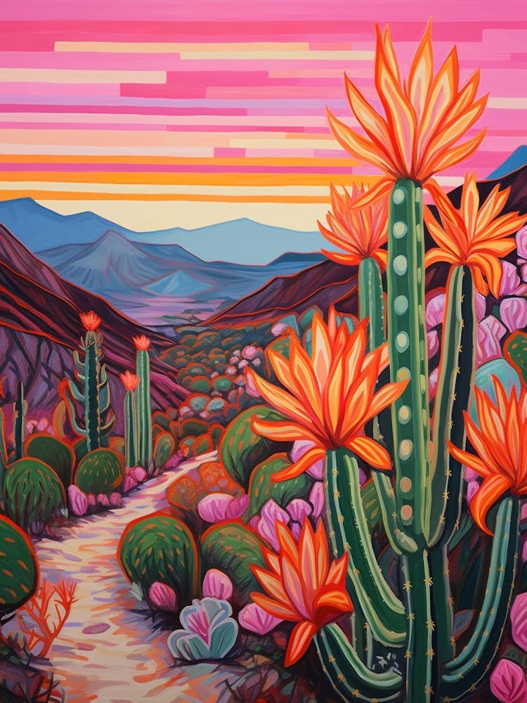 Cactus In The Desert Painting Zebra Cactus 2