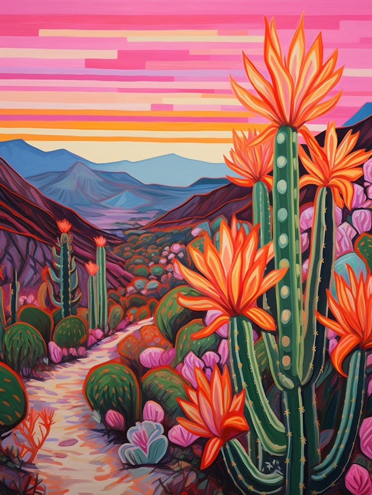 Cactus In The Desert Painting Zebra Cactus 2