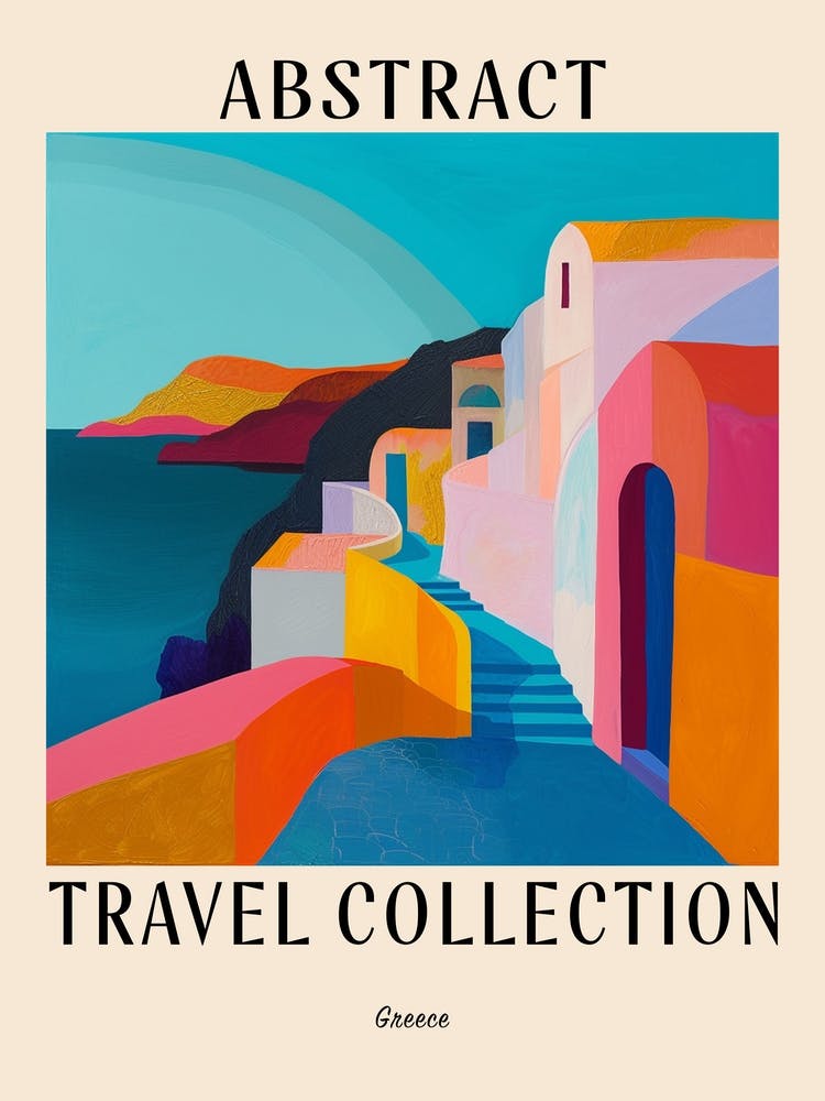 Abstract Travel Collection Poster Greece 7