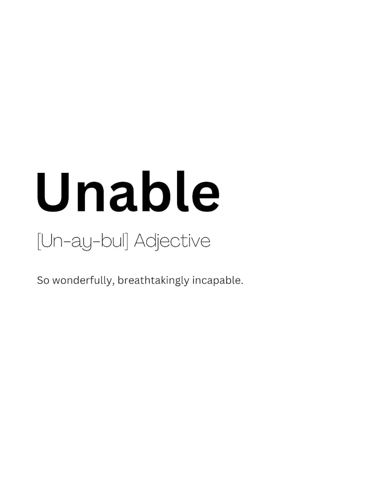 Unable Definition Meaning
