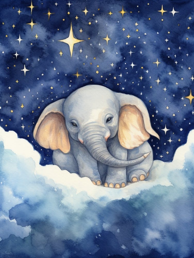 Baby Elephant 6 Sleeping In The Clouds