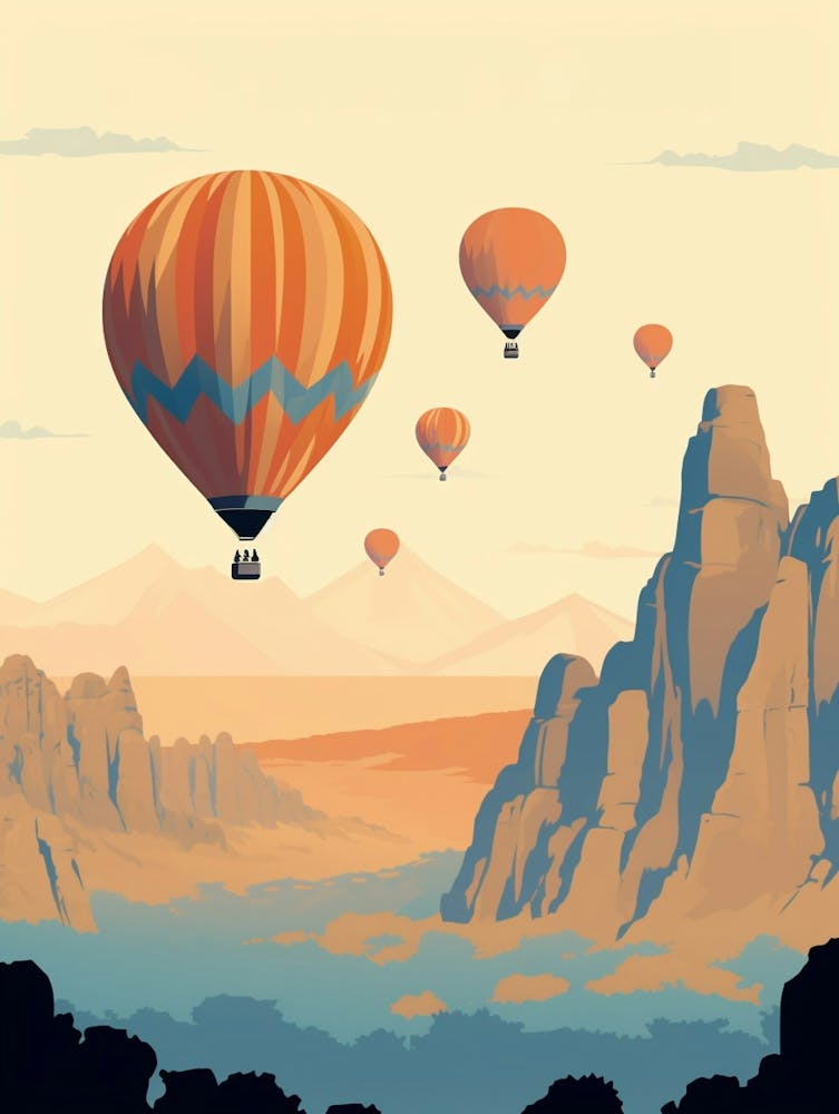Hot Air Balloon Cappadocia Art Deco 2