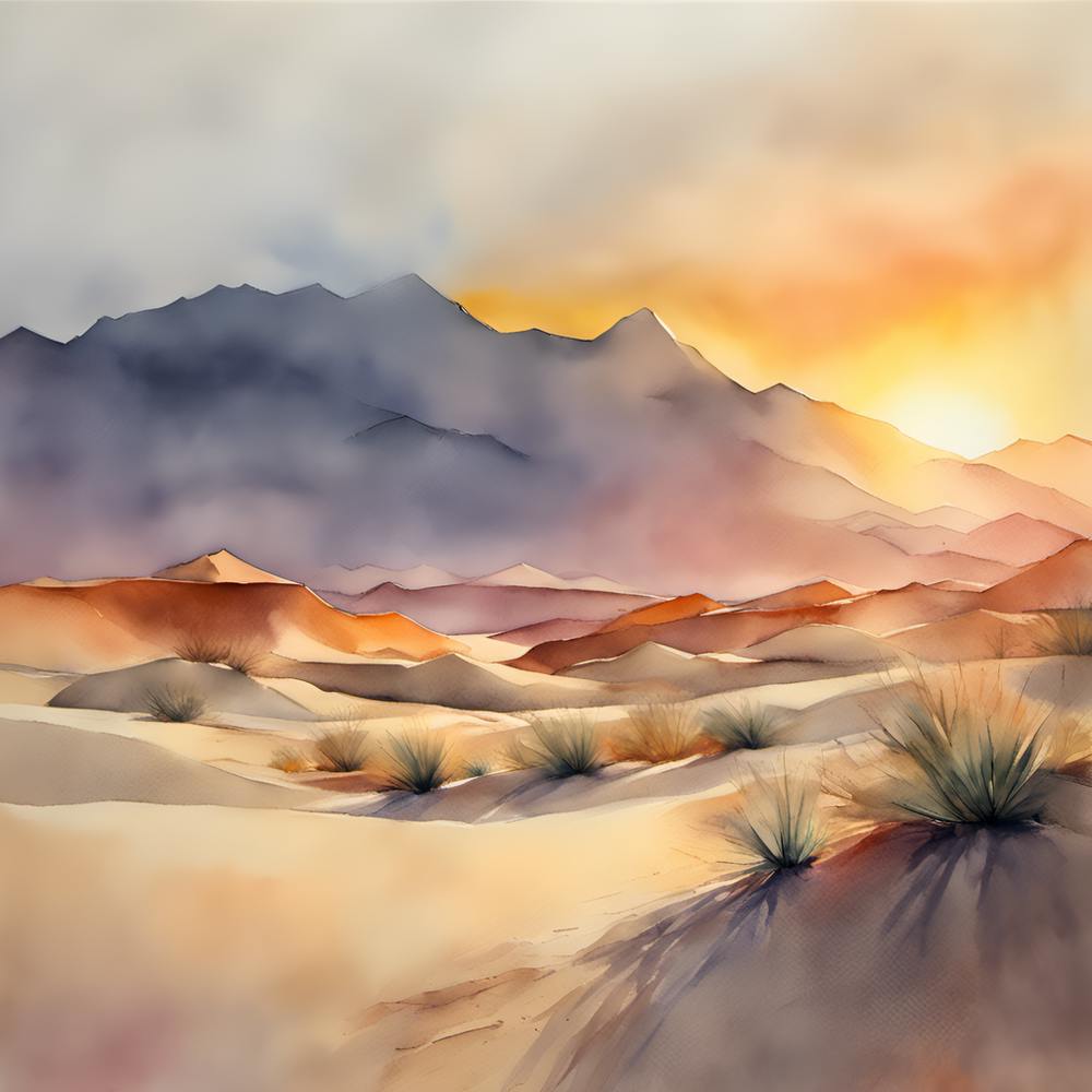 Watercolor Desert Landscape
