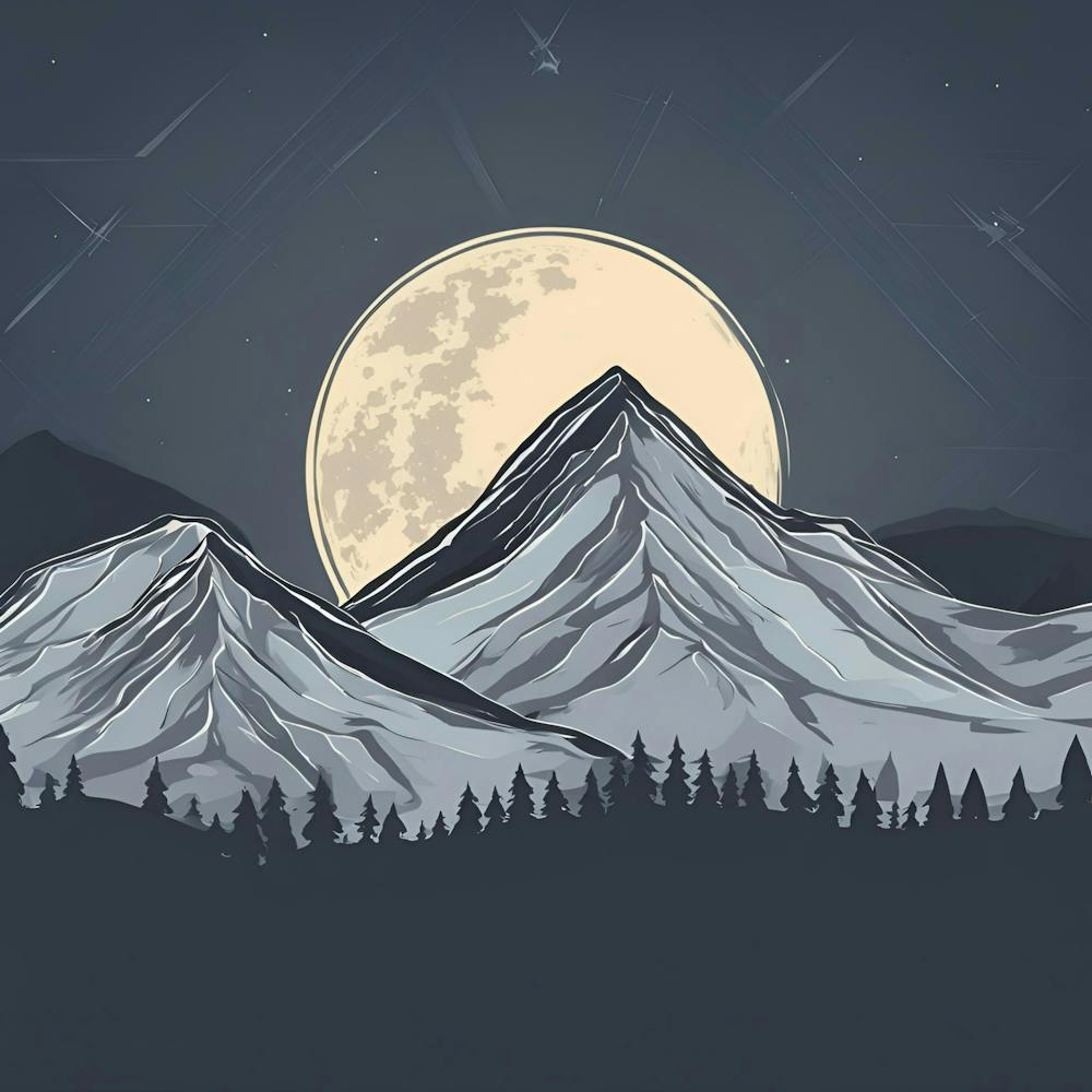 Moonlight Over Mountains 1