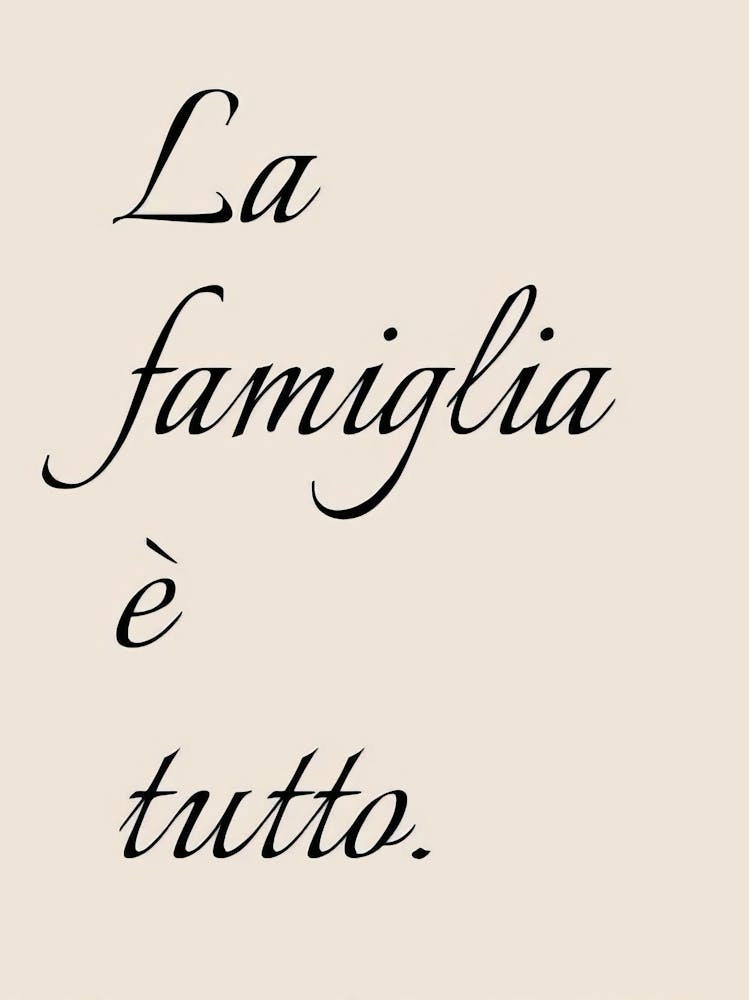 Family Print Italian Print La Famiglia E Tutto Print Family Is Everything Poster Family Wall Art Housewarming Gift Italian Gift