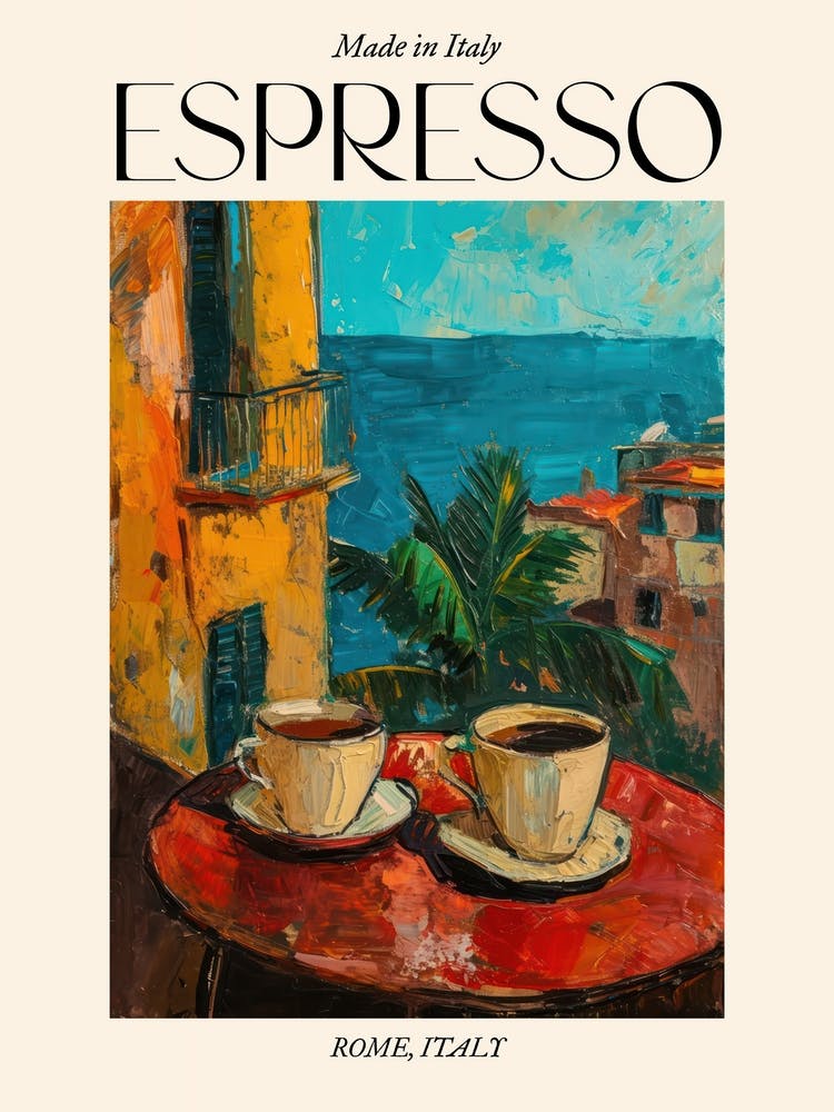 Rome Espresso Made In Italy 5 Poster