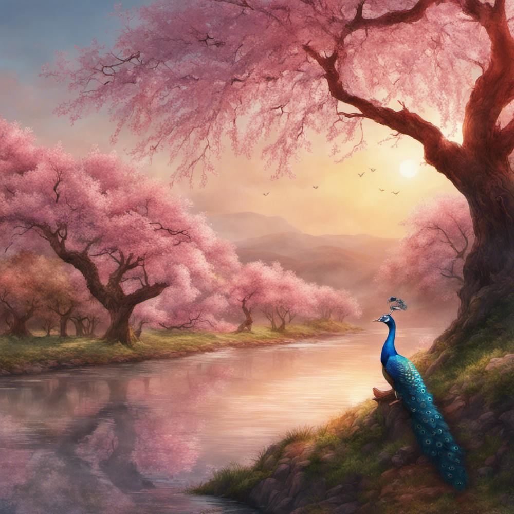 Peacock By The River