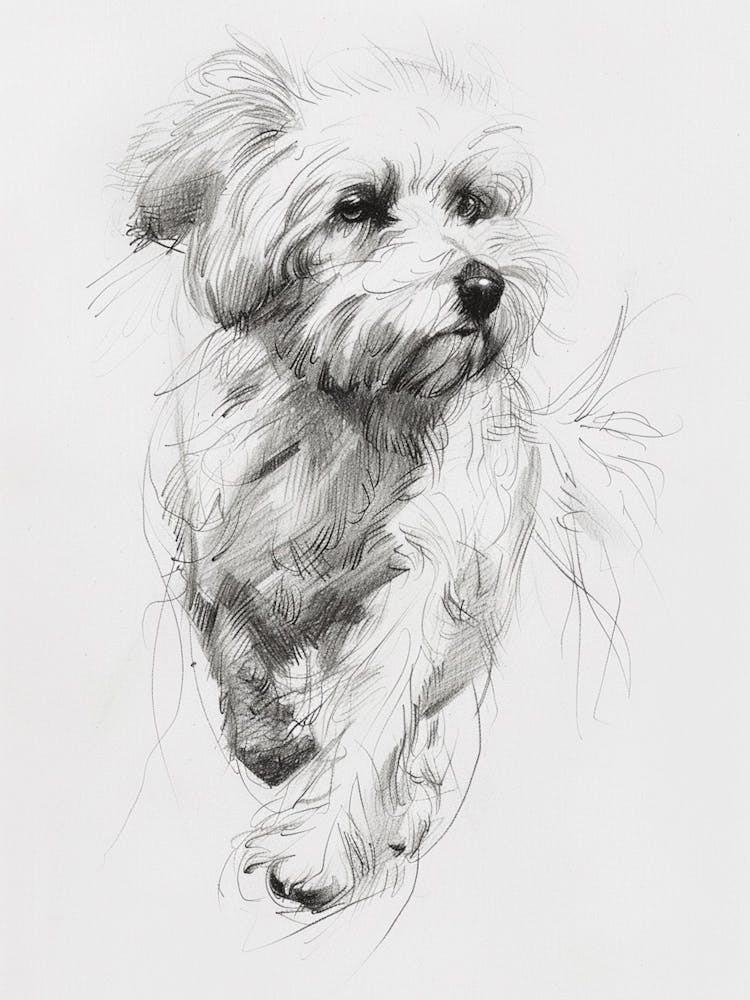 Coton De Tulear Dog Line Sketch 1