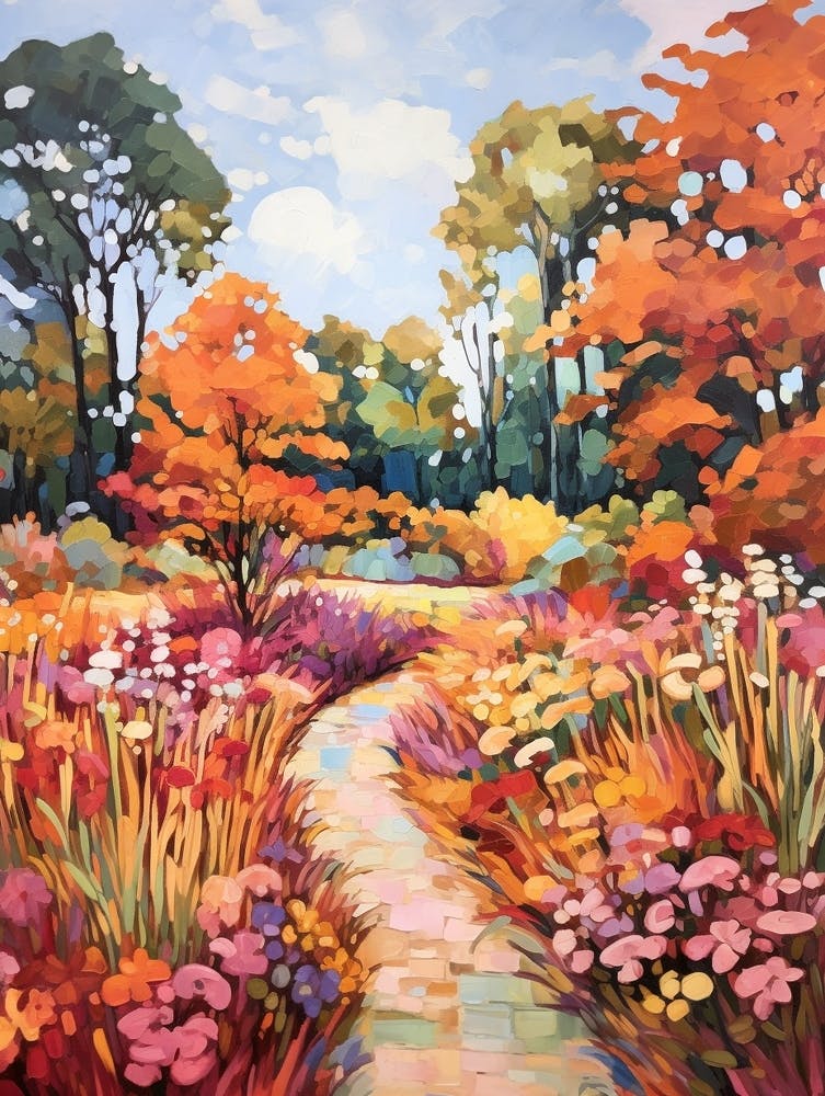 Autumn Gardens Painting Norfolk Botanical Garden 3