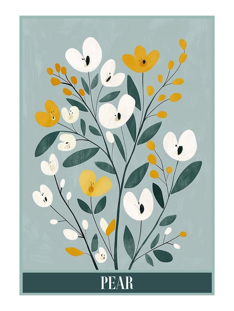 Pear Tree Flat Illustration 7 Poster