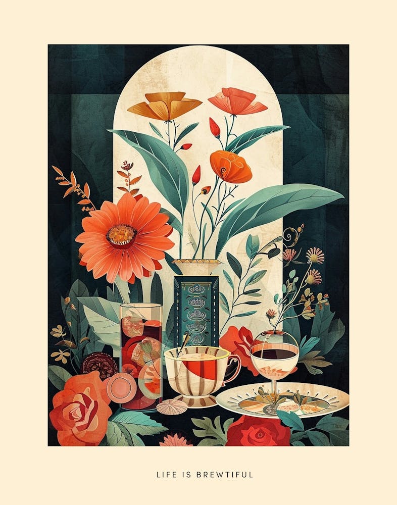 Life Is Brewtiful  Art Deco Poster