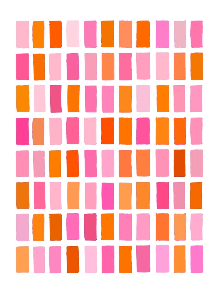 Pink And Orange Rough Sketchy Blocks Pattern