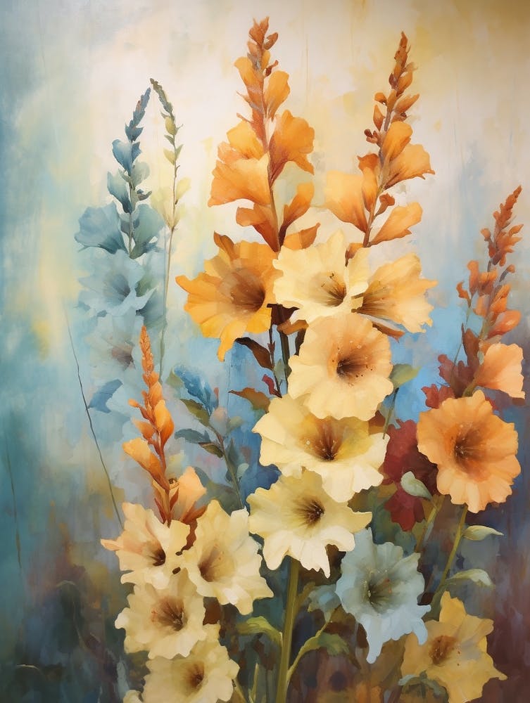 Fall Flower Painting Delphinium 1