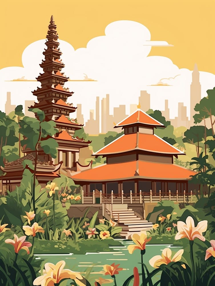 Indonesia Travel Illustration