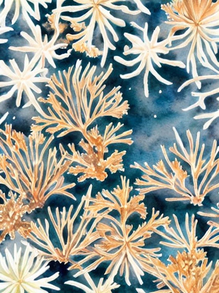 Acropora Millepora  4 Vintage Graphic Watercolour