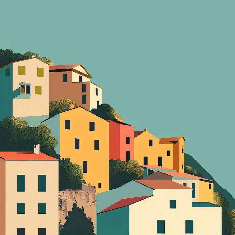 Colorful Houses On A Hillside