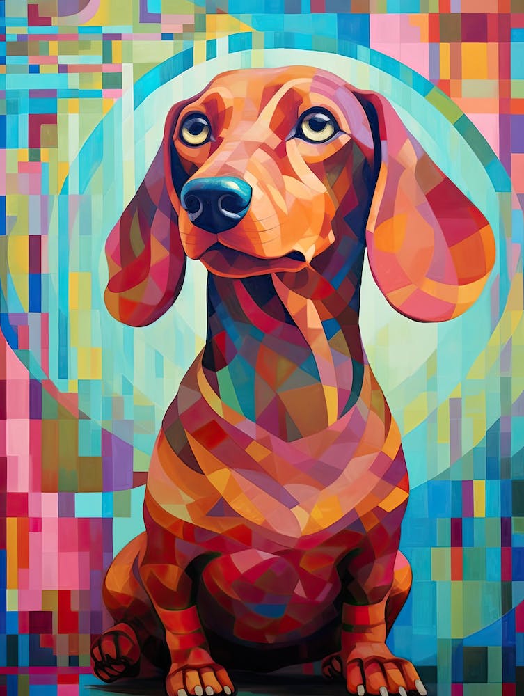 Abstract Dachshund print