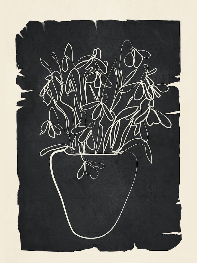 Minimal Sketch Flowers Art 2