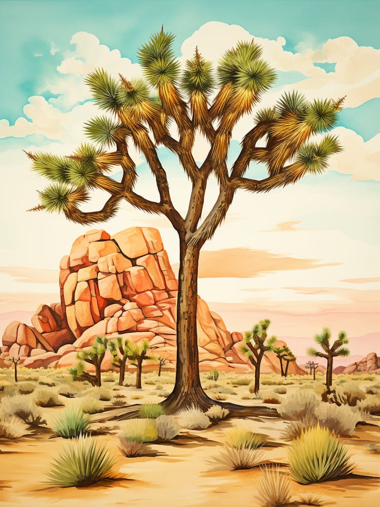 Joshua Tree In Water Color Style (1)