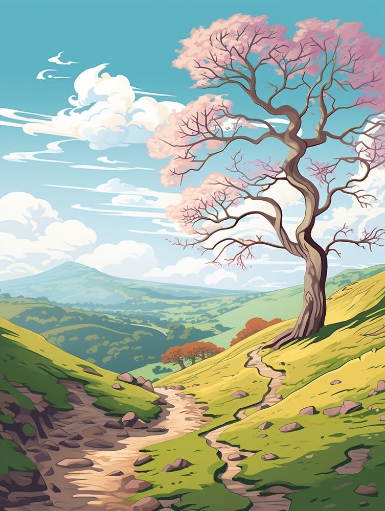 Peak District National Park England 1 Hike Illustration